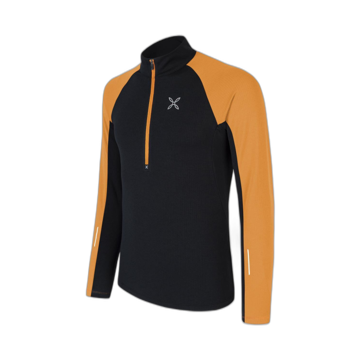 Bluza MONTURA Run Soft Zip / 9066 black/mandarin