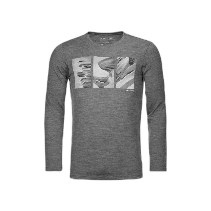 Bluza ORTOVOX męska 185 Shape Pic / mid grey blend