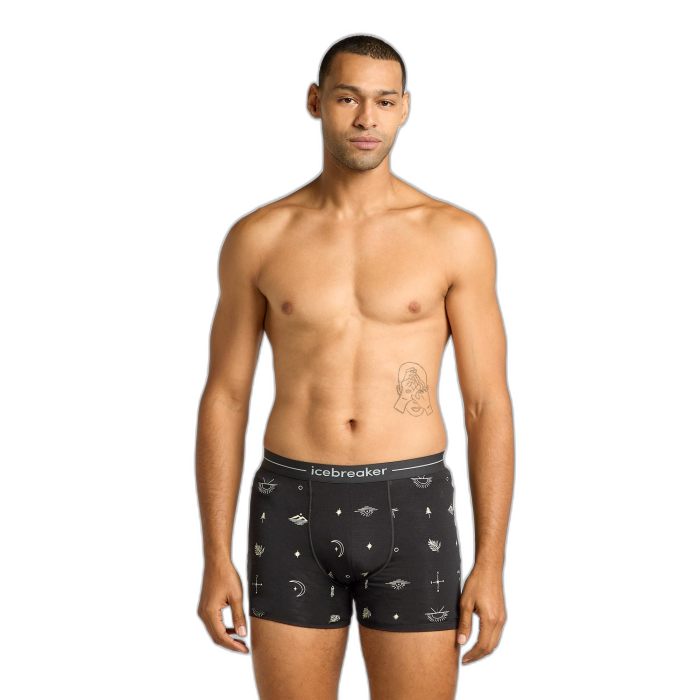 Bokserki męskie ICEBREAKER Anatomica AOP 5773 / 124 black AOP