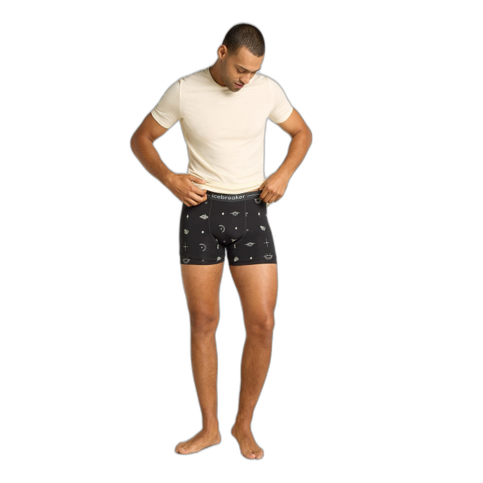 Bokserki męskie ICEBREAKER Anatomica AOP 5773 / 124 black AOP