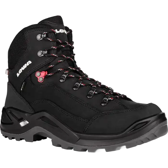Buty LOWA Renegade GTX mid / schwarz/rubinrot
