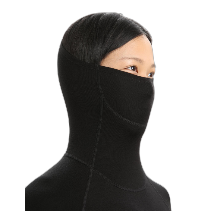 Golf damski ICEBREAKER Merino Fine LS Roll 56KP  / 001 black