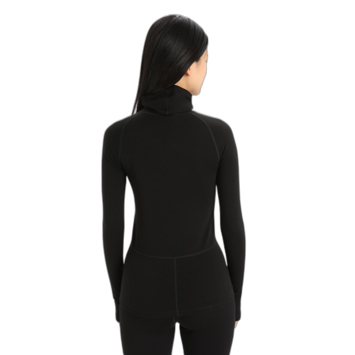 Golf damski ICEBREAKER Merino Fine LS Roll 56KP  / 001 black