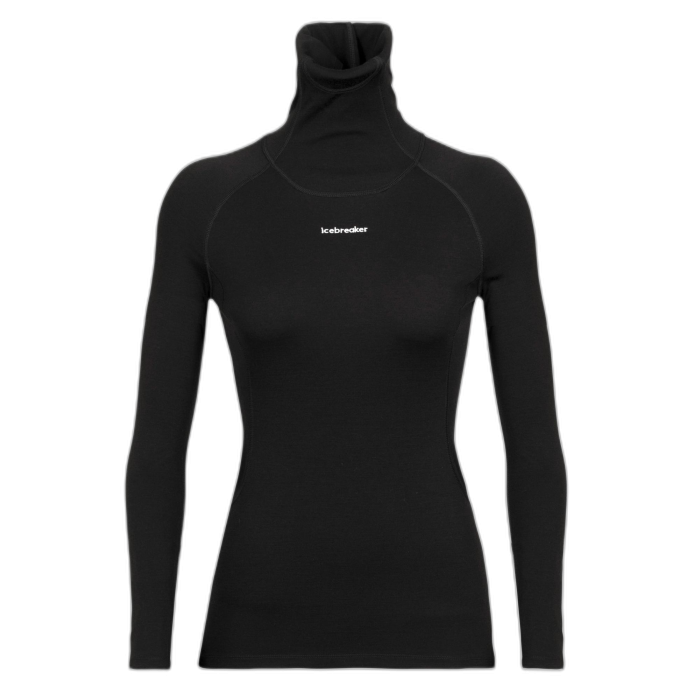 Golf damski ICEBREAKER Merino Fine LS Roll 56KP  / 001 black