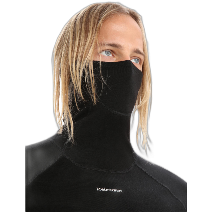 Golf męski ICEBREAKER Merino Fine LS Roll 56Ko / 001 black
