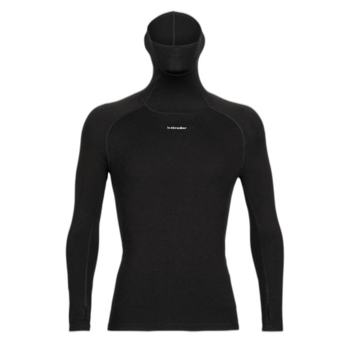 Golf męski ICEBREAKER Merino Fine LS Roll 56Ko / 001 black
