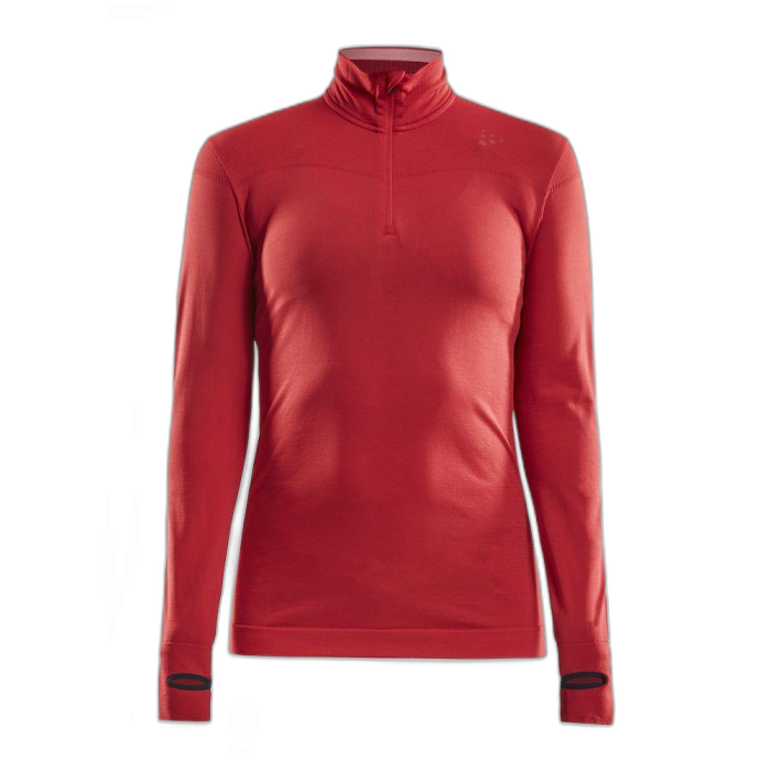 Koszulka damska CRAFT 1906594 Fuseknit Comfort Zip /  czerwony