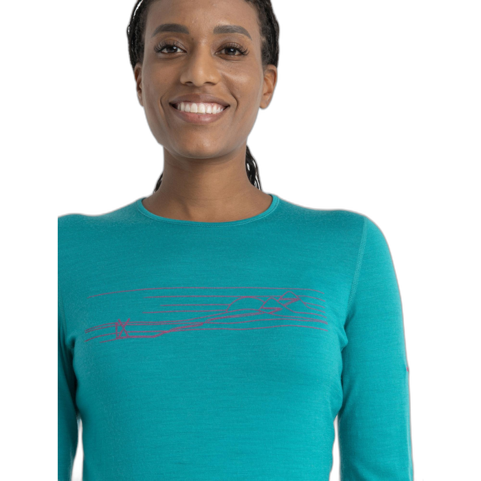 Koszulka damska ICEBREAKER Oasis LS 56HZ / 861 Ski Flux Green