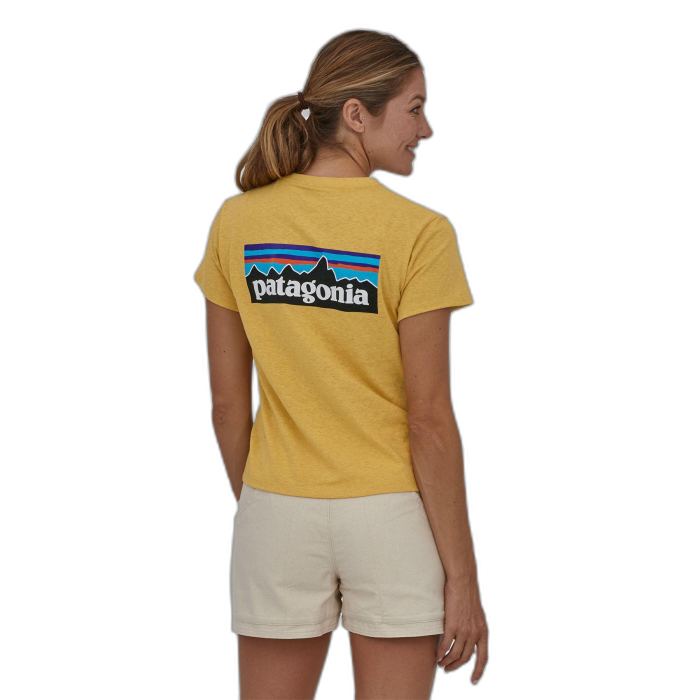 Koszulka damska PATAGONIA P-6 Logo S/S / SUYE surfboardyellow