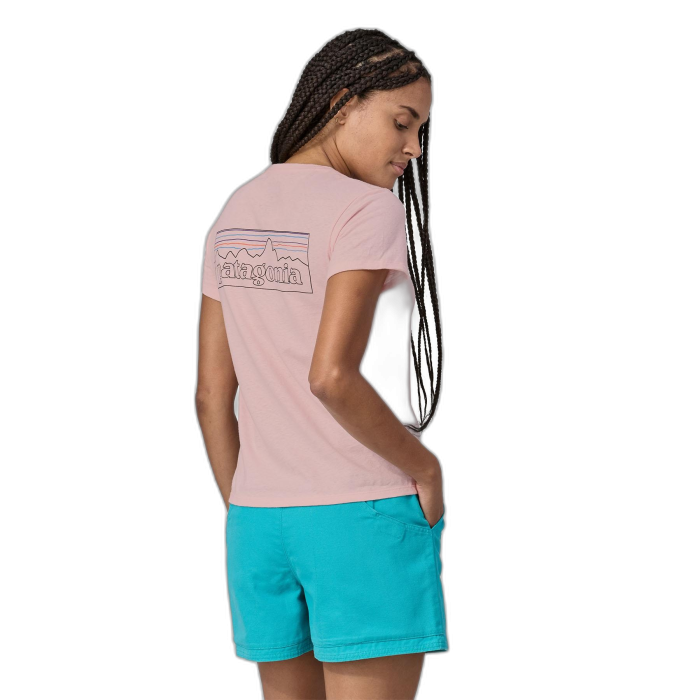 Koszulka damska PATAGONIA P-6 Logo S/S / POLW whisker pink