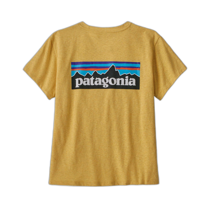 Koszulka damska PATAGONIA P-6 Logo S/S / SUYE surfboardyellow