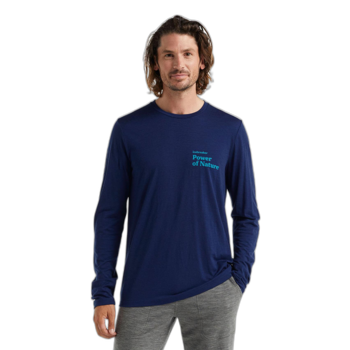 Koszulka męska ICEBREAKER Tech Lite 2 L/S 0A59IQ /  granatowy
