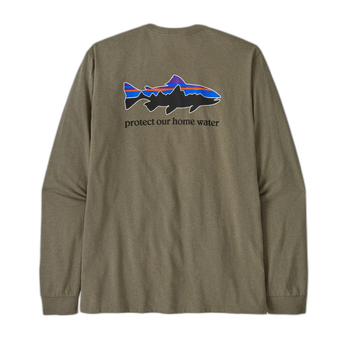 Koszulka męska PATAGONIA Home Water Trout L/S / RVGN river green