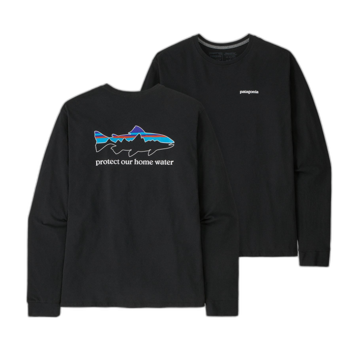 Koszulka męska PATAGONIA Home Water Trout L/S / BLK black