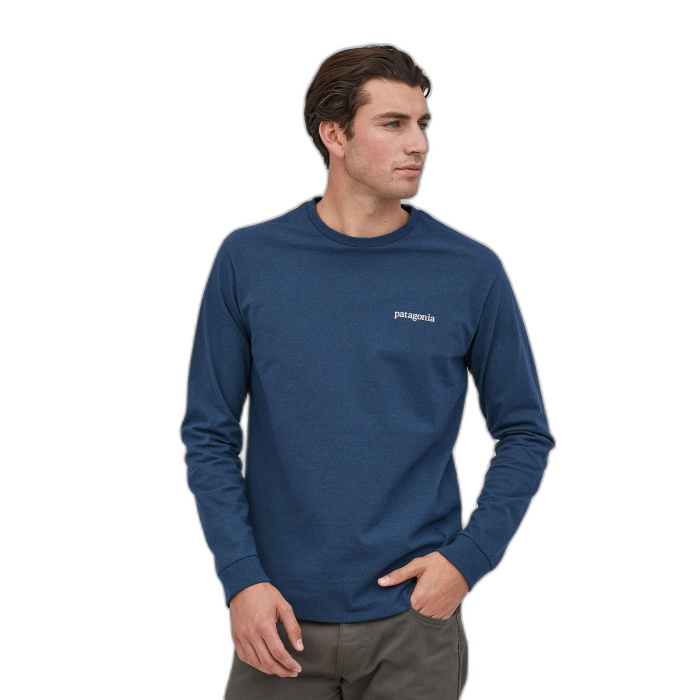 Koszulka męska PATAGONIA Line Ridge Logo L/S /  niebieski