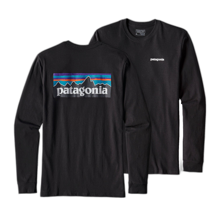 Koszulka męska PATAGONIA P-6 Logo L/S /  czarny