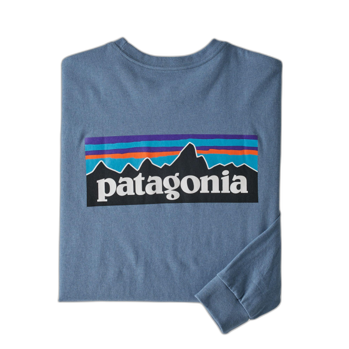 Koszulka męska PATAGONIA P-6 Logo L/S /  niebieski