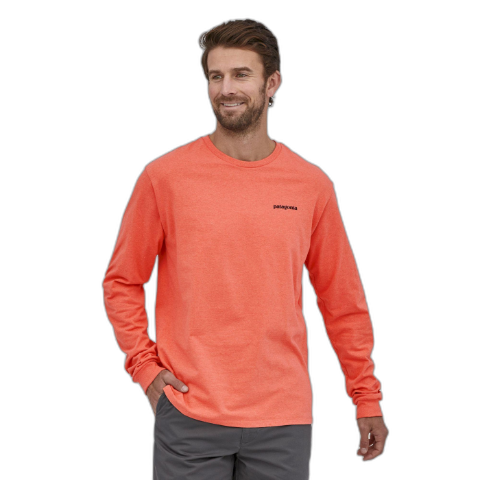 Koszulka męska PATAGONIA P-6 Logo L/S /  pomarańczowy