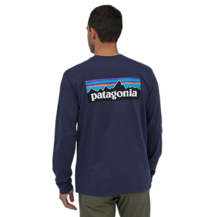 Koszulka męska PATAGONIA P-6 Logo L/S /  granatowy
