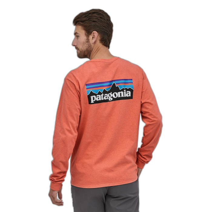 Koszulka męska PATAGONIA P-6 Logo L/S /  pomarańczowy