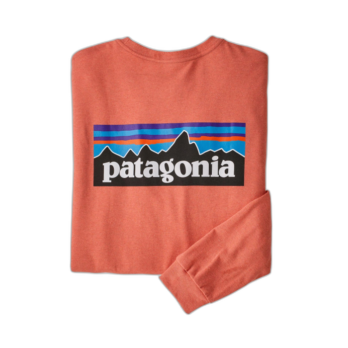 Koszulka męska PATAGONIA P-6 Logo L/S /  pomarańczowy