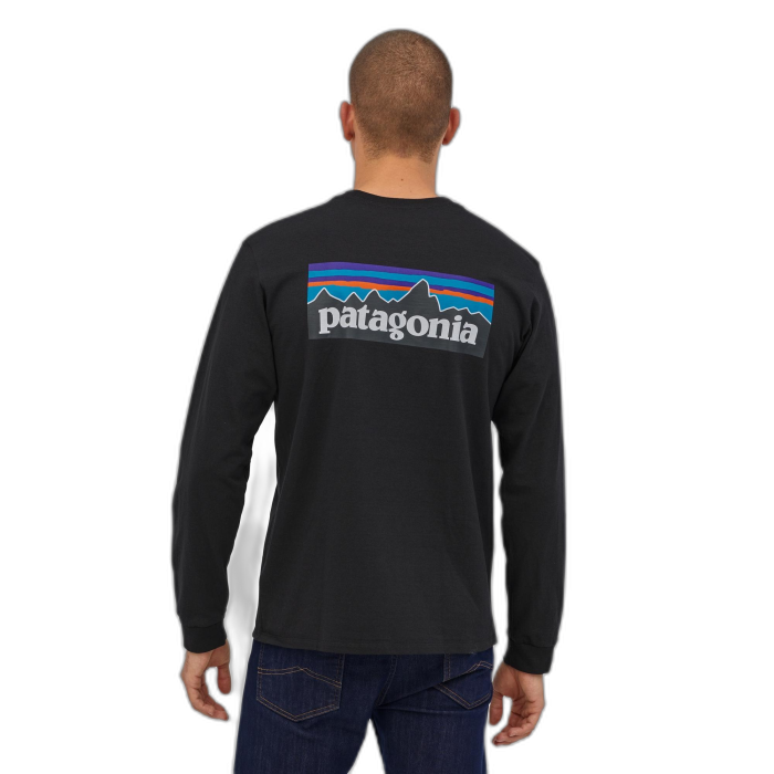 Koszulka męska PATAGONIA P-6 Logo L/S /  czarny