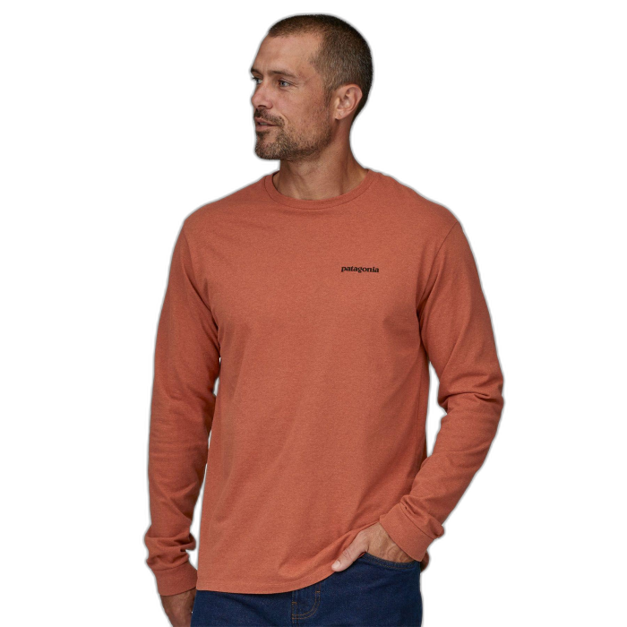 Koszulka męska PATAGONIA P-6 Logo L/S / QZCO quartz coral