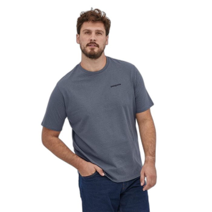 Koszulka męska PATAGONIA P-6 Logo S/S / PLGY plume grey
