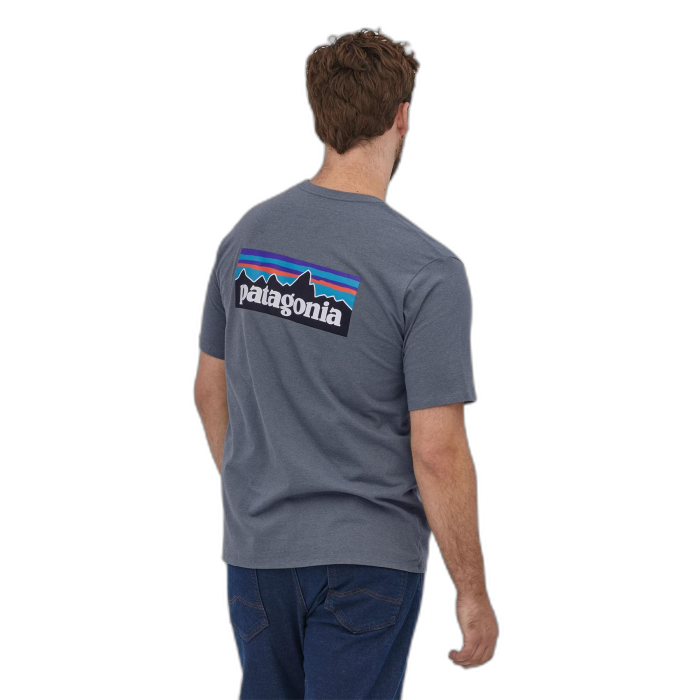 Koszulka męska PATAGONIA P-6 Logo S/S / PLGY plume grey