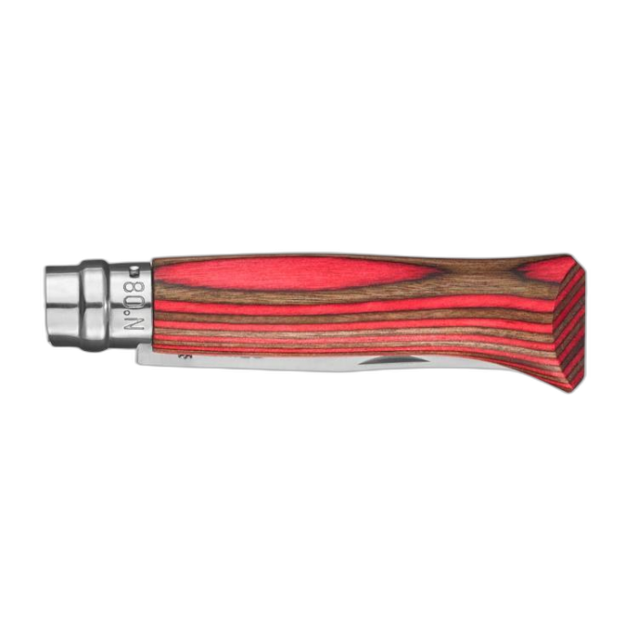 Nóż OPINEL inox No.8 brzoza czerwona / laminat red