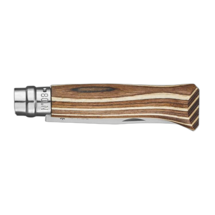Nóż OPINEL inox No. 8 brzoza brązowa / laminat brown