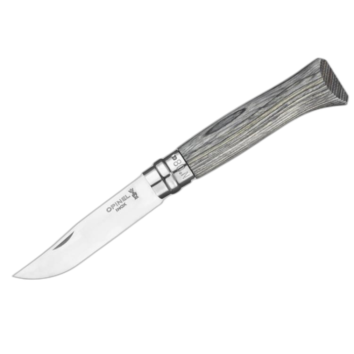 Nóż OPINEL inox No. 8 brzoza szara / laminat grey