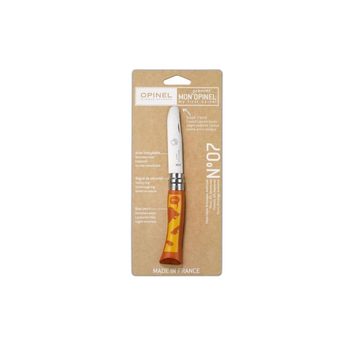 Nóż OPINEL No. 7 my first - lew /  pomarańczowy
