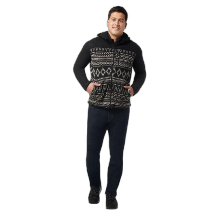 Sweter SMARTWOOL 16522 Hudson Trail Fleece Hoodie / K76 Black Fairisle