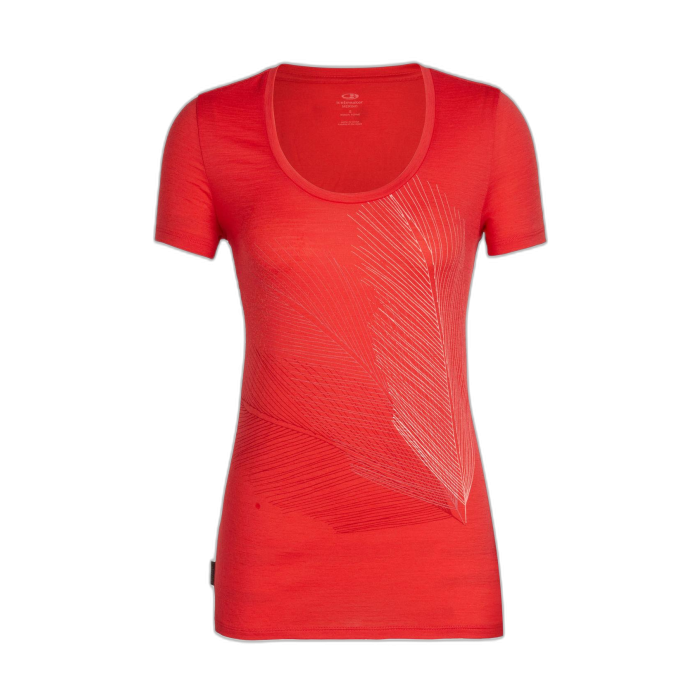 T-Shirt damski ICEBREAKER Tech Lite S/S 104604 /  czerwony