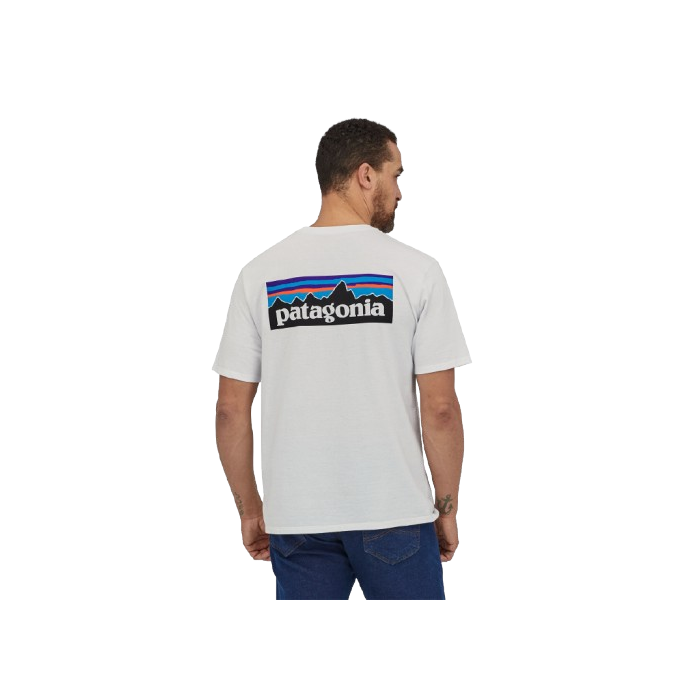 Koszulka męska PATAGONIA P-6 Logo S/S / WHI white