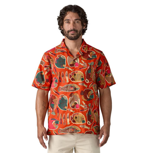 Koszula męska PATAGONIA Tidal Threads Camp S/S / WRPO orange print