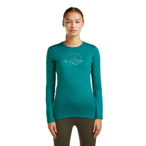 Koszulka ICEBREAKER W 57GL Oasis LS Sunrise / 0LG tidal teal